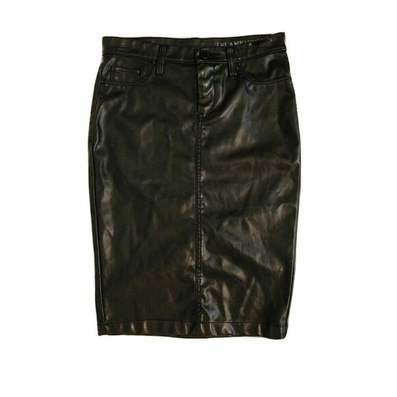 Blank NYC Dresses & Skirts - Blank Nyc Womens Solid Black Faux Leather High Waist Pencil Skirt 25 Xs